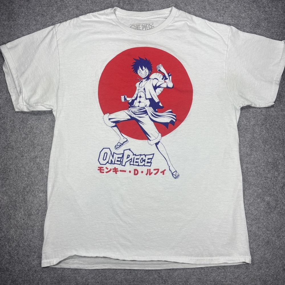 Ripple Junction One Piece Monkey D Luffy White Graphic T-Shirt Mens XL Anime Tee